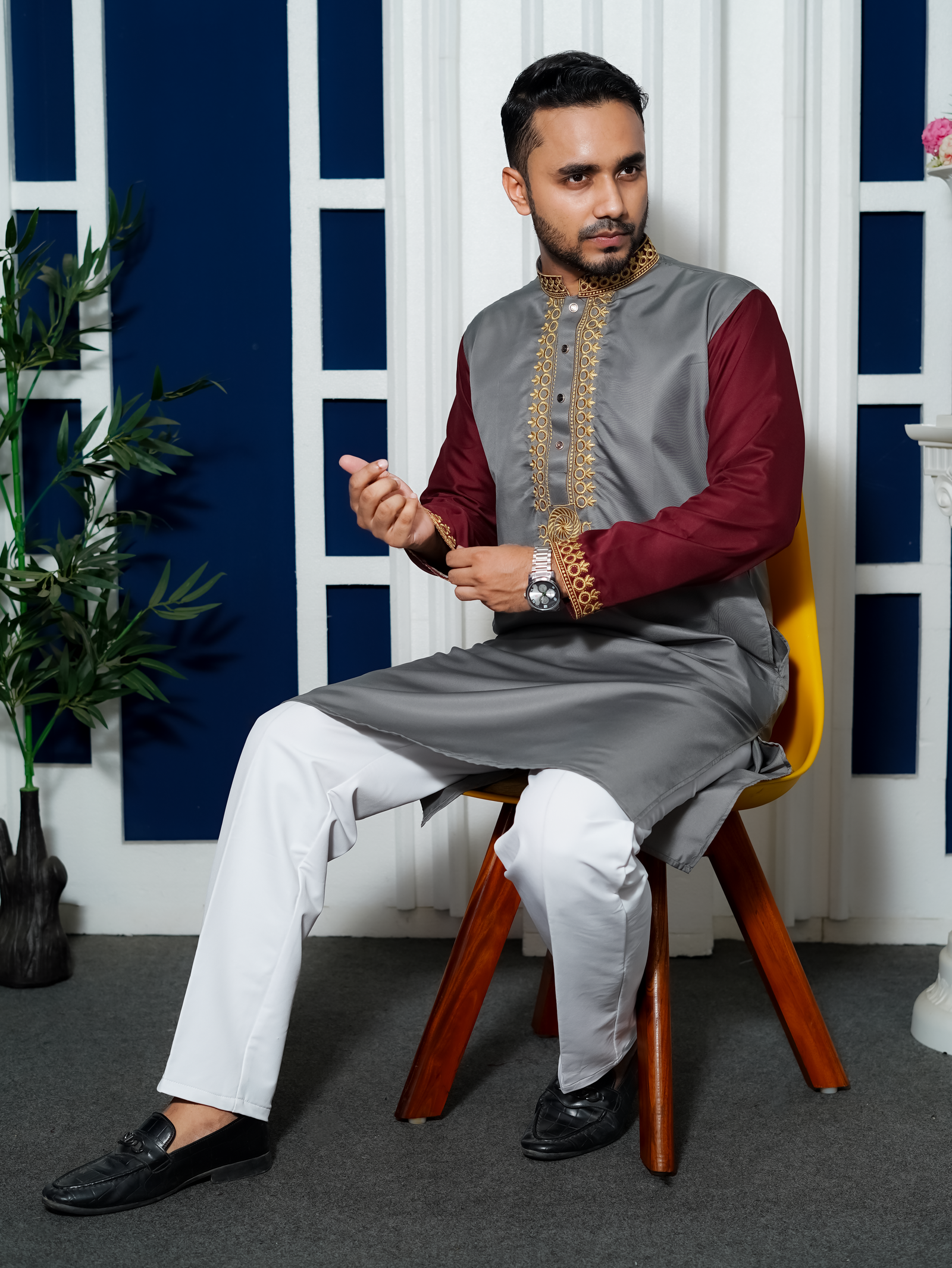 Ash Embroidery Panjabi / code  266