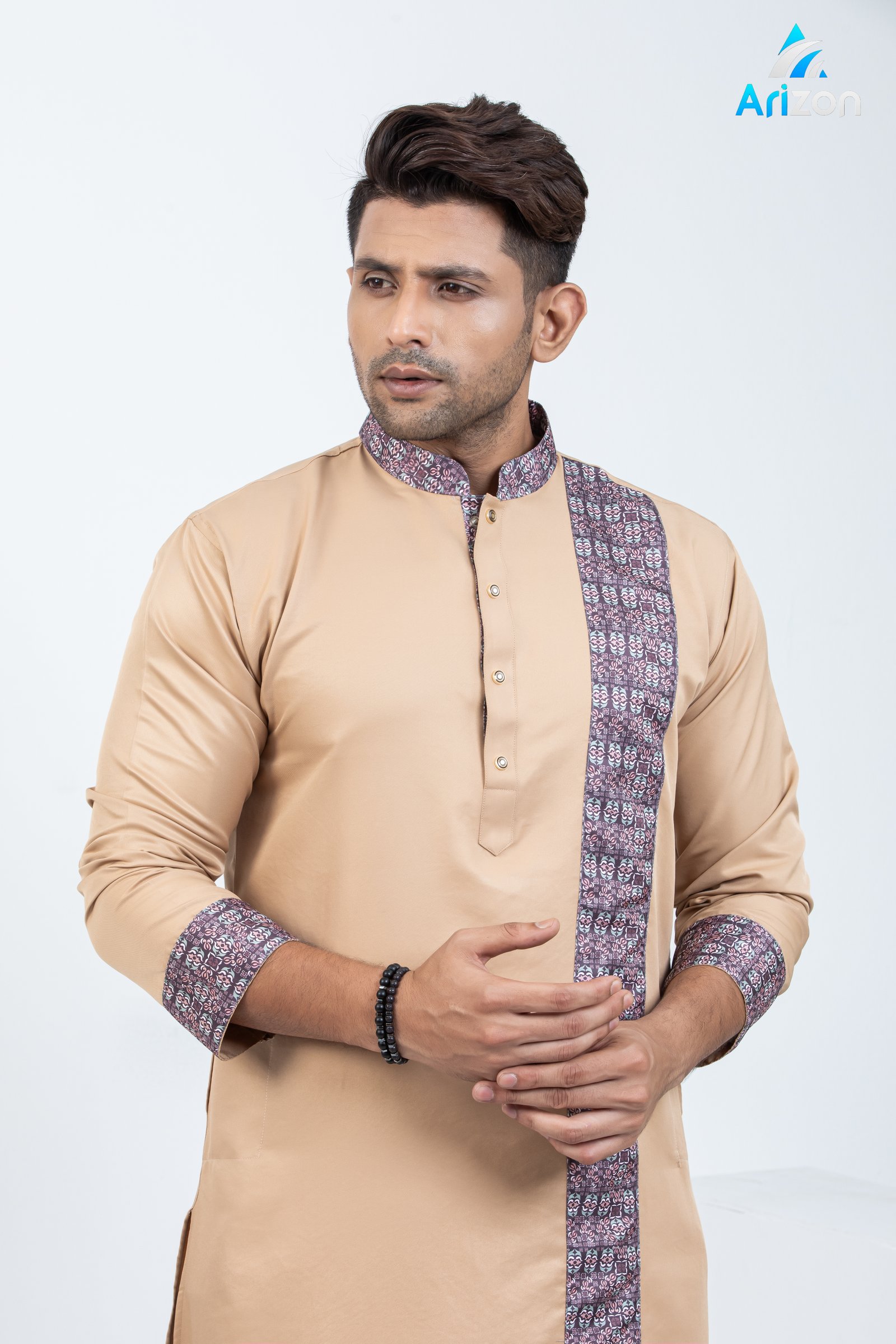 White Contrast Panjabi/ Code 305