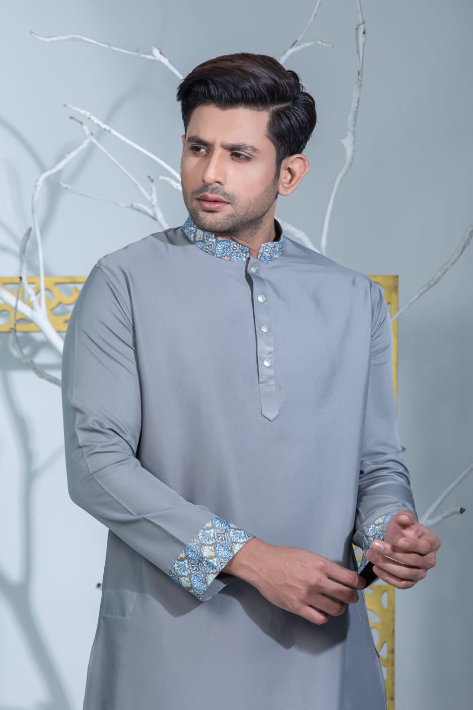Ash Embroidery Panjabi / Code 207